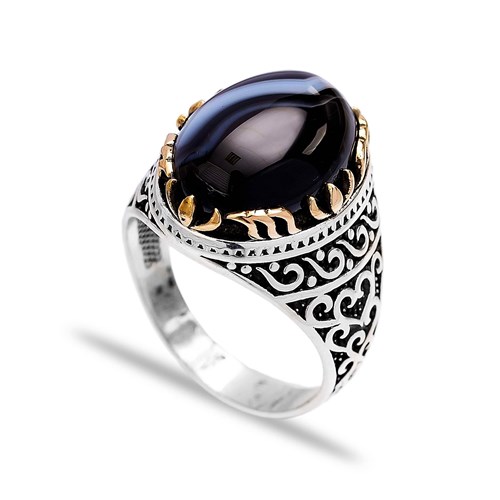 Onyx Authentic Men Ring Wholesale Handmade 925 Sterling Silver